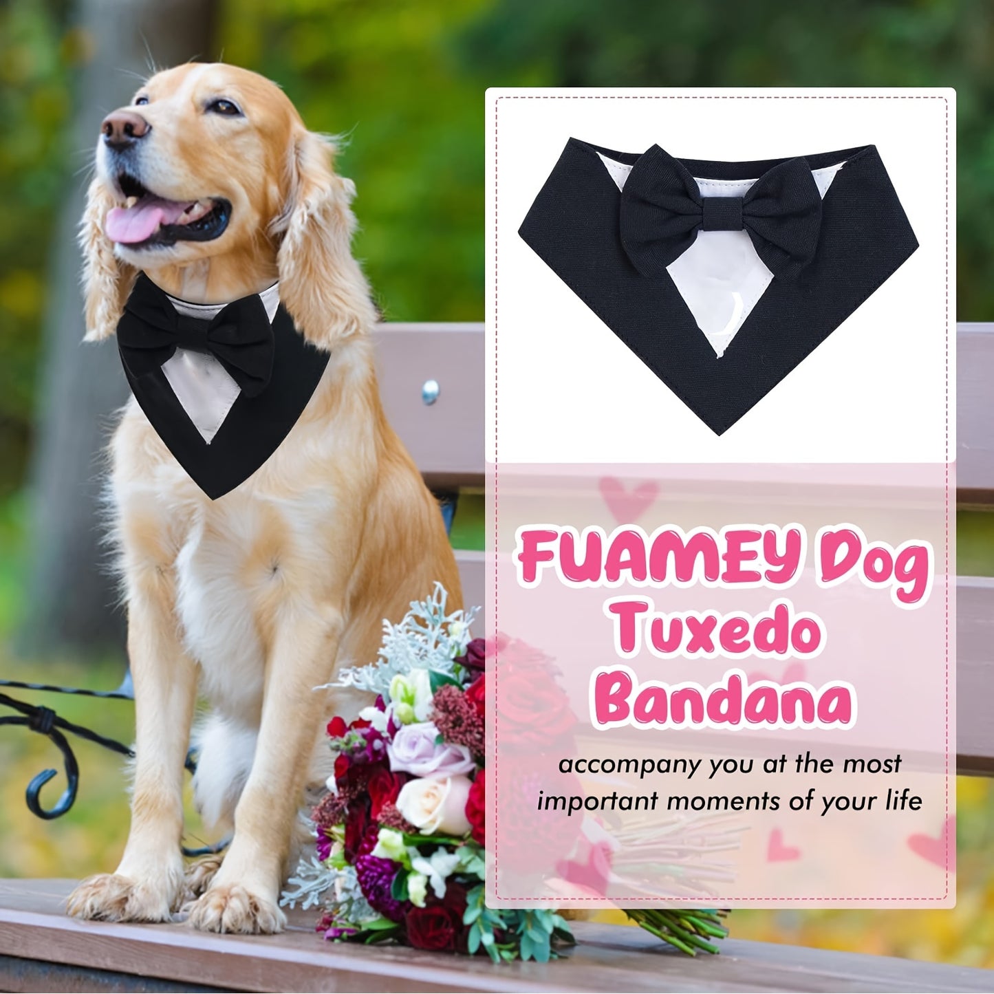 Elegancka mucha i bandana dla psa „Dog Tuxedo”